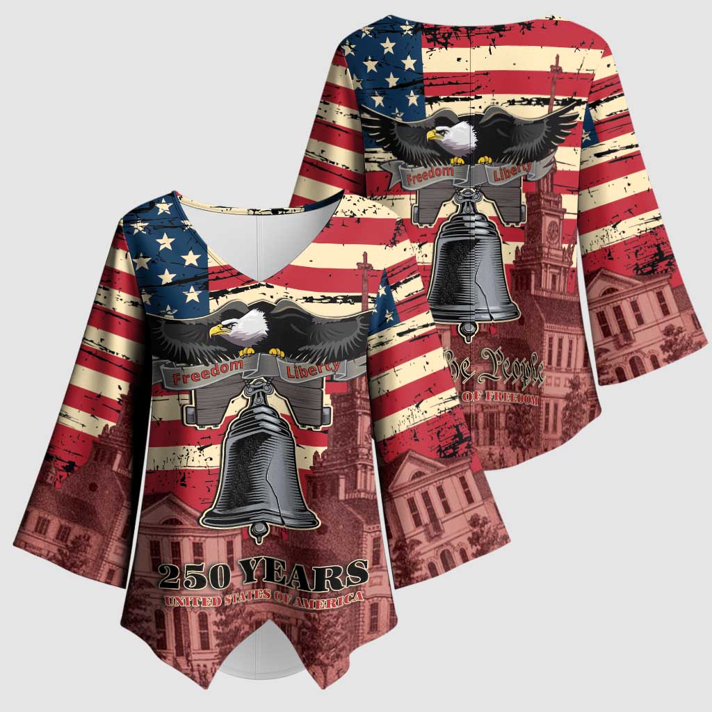 Liberty Bell 250 Years Kimono Sleeve Blouse United States of America