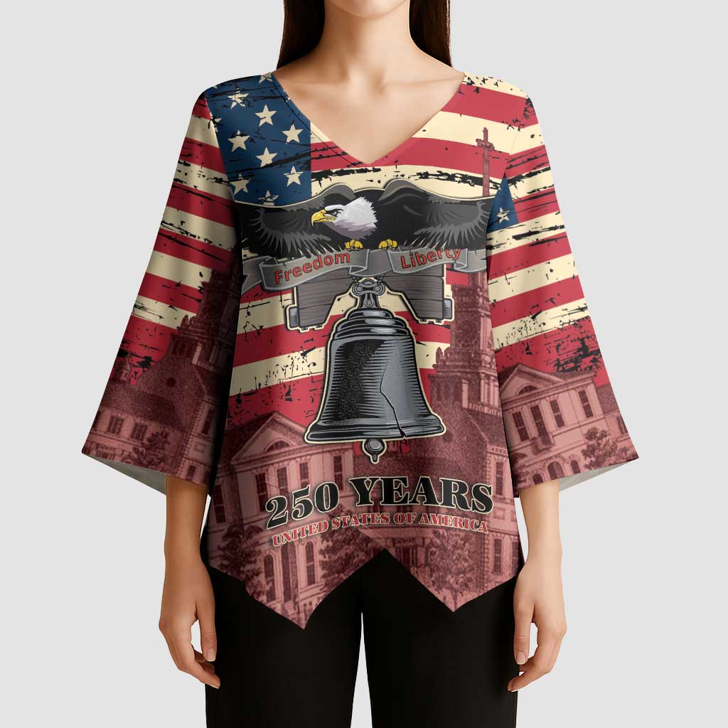 Liberty Bell 250 Years Kimono Sleeve Blouse United States of America