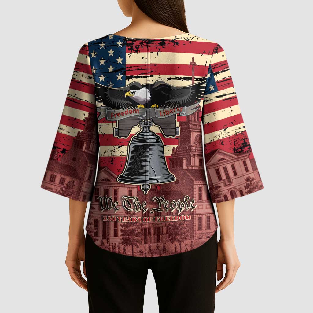 Liberty Bell 250 Years Kimono Sleeve Blouse United States of America