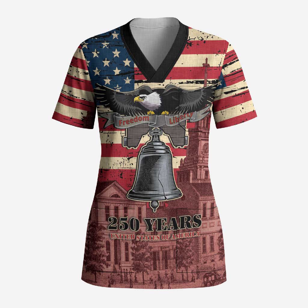 Liberty Bell 250 Years Scrub Top United States of America