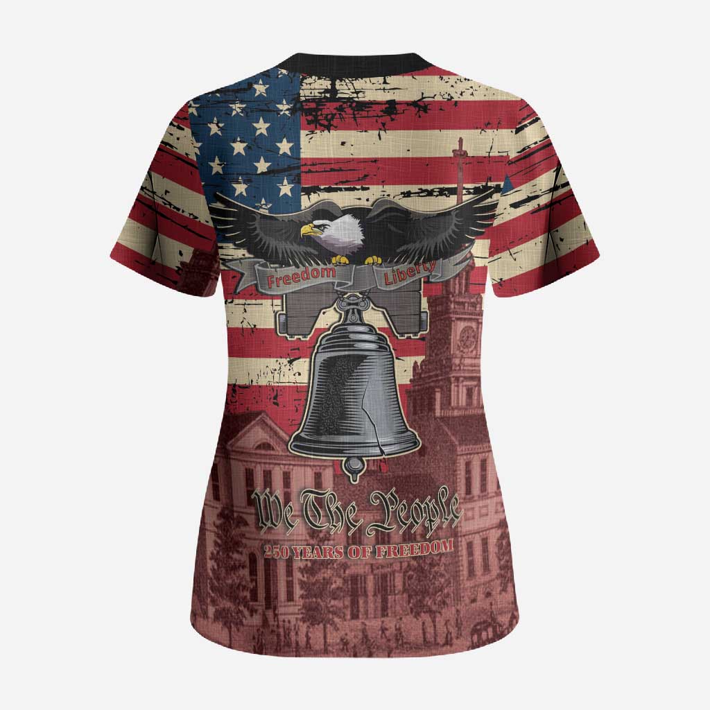 Liberty Bell 250 Years Scrub Top United States of America