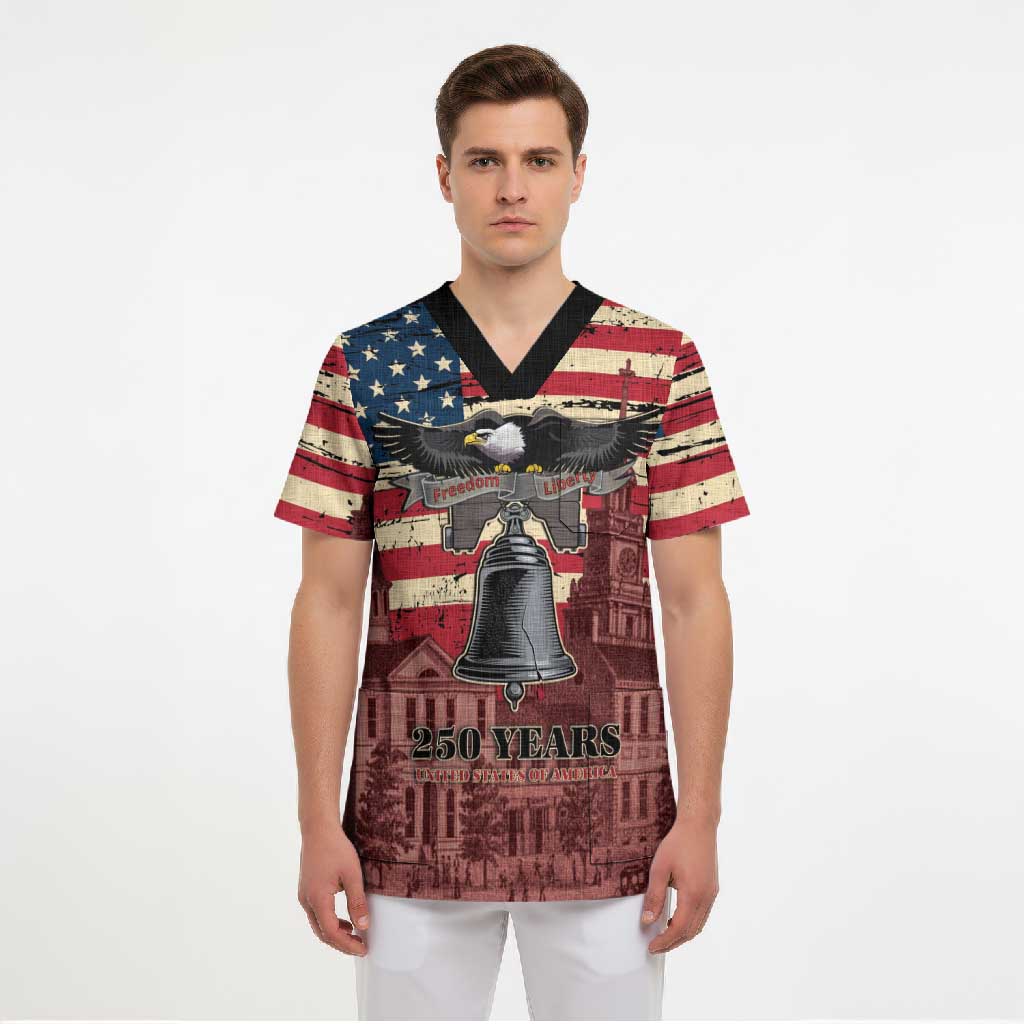 Liberty Bell 250 Years Scrub Top United States of America