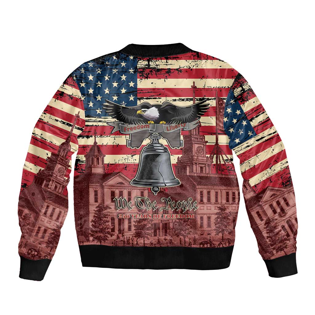 Liberty Bell 250 Years Sleeve Zip Bomber Jacket United States of America