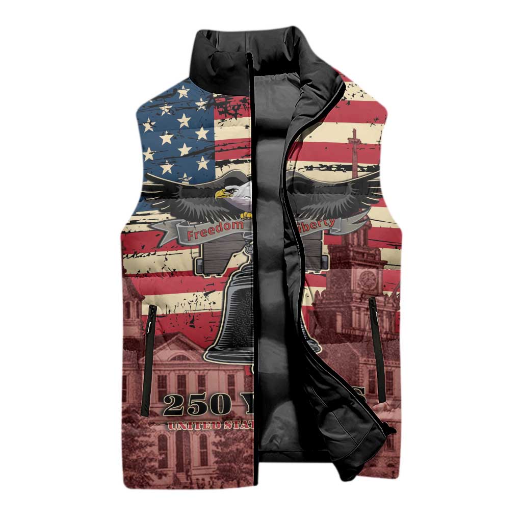 Liberty Bell 250 Years Sleeveless Puffer Jacket United States of America