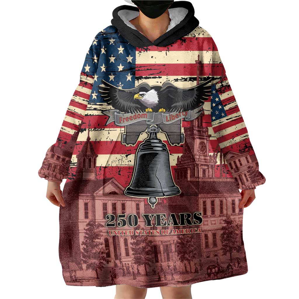 Liberty Bell 250 Years Wearable Blanket Hoodie United States of America