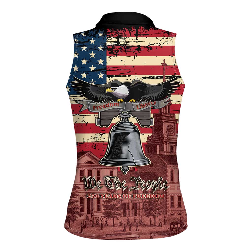 Liberty Bell 250 Years Women Sleeveless Polo Shirt United States of America