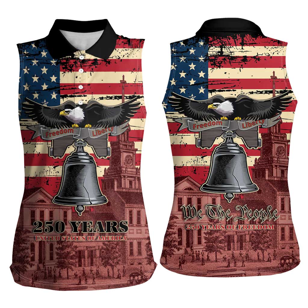 Liberty Bell 250 Years Women Sleeveless Polo Shirt United States of America