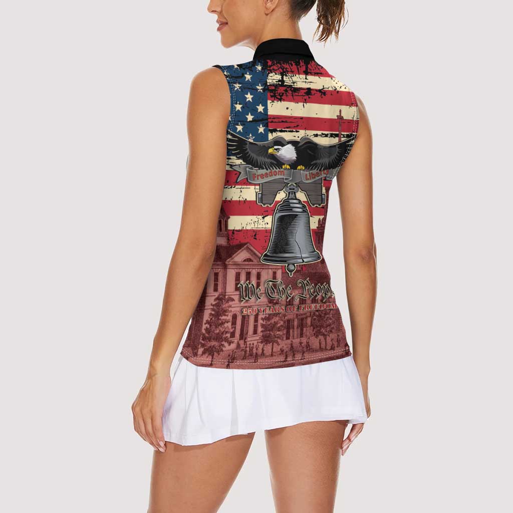 Liberty Bell 250 Years Women Sleeveless Polo Shirt United States of America