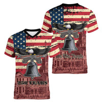 Liberty Bell 250 Years Women V-Neck T-Shirt United States of America