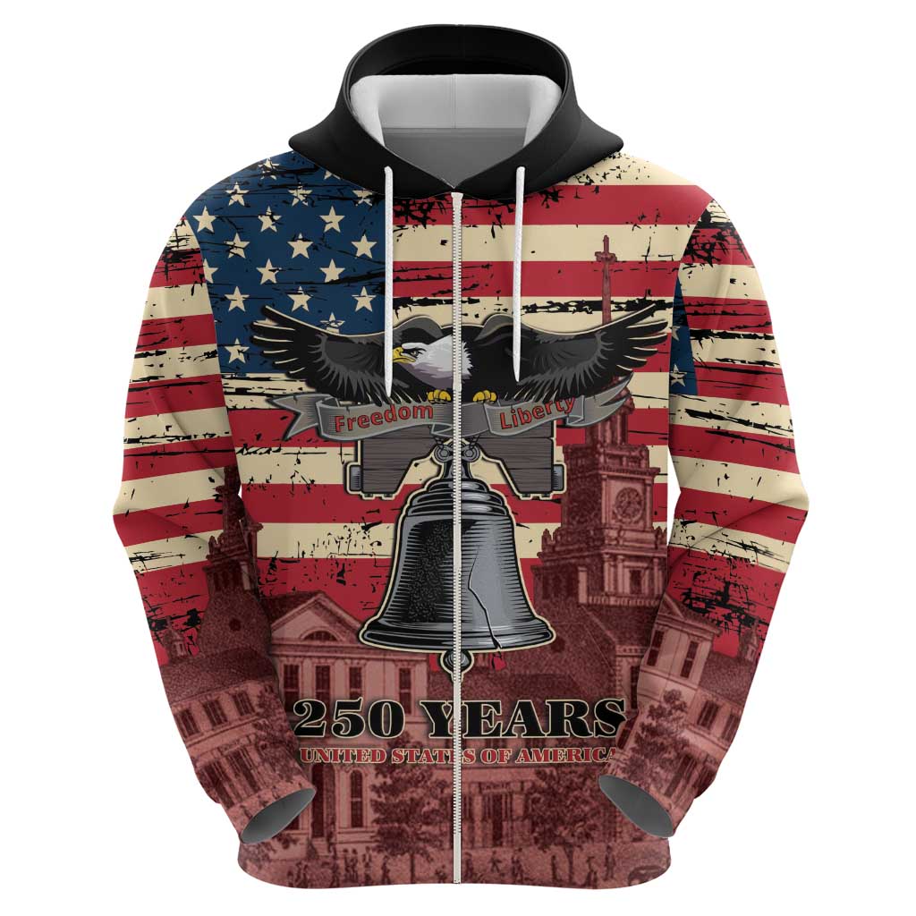 Liberty Bell 250 Years Zip Hoodie United States of America