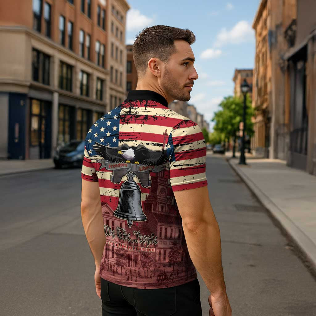 Liberty Bell 250 Years Zipper Polo Shirt United States of America