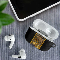 African Tribal Heritage AirPods Case Black Gold Pattern