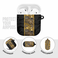 African Tribal Heritage AirPods Case Black Gold Pattern