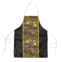 African Tribal Heritage Apron Black Gold Pattern