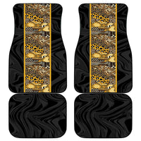 African Tribal Heritage Car Mats Black Gold Pattern