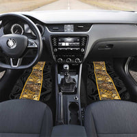 African Tribal Heritage Car Mats Black Gold Pattern
