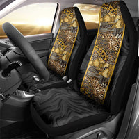 African Tribal Heritage Car Seat Cover Black Gold Pattern