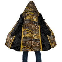 African Tribal Heritage Cloak Black Gold Pattern