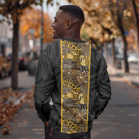 African Tribal Heritage Sweatshirt Black Gold Pattern