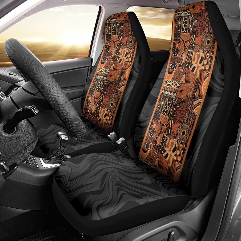 African Tribal Heritage Car Seat Cover Earth Tone Pattern