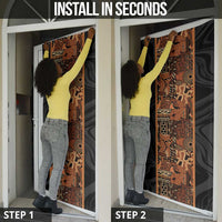 African Tribal Heritage Door Cover Earth Tone Pattern