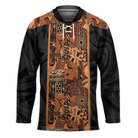 African Tribal Heritage Hockey Jersey Earth Tone Pattern