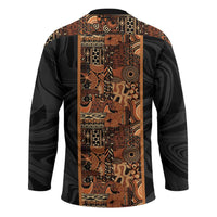 African Tribal Heritage Hockey Jersey Earth Tone Pattern
