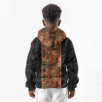 African Tribal Heritage Kid Hoodie Earth Tone Pattern