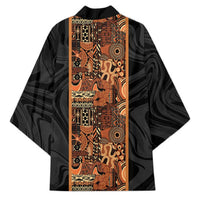 African Tribal Heritage Kimono Earth Tone Pattern
