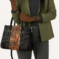 African Tribal Heritage Leather Bag Earth Tone Pattern