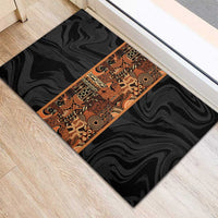 African Tribal Heritage Rubber Doormat Earth Tone Pattern