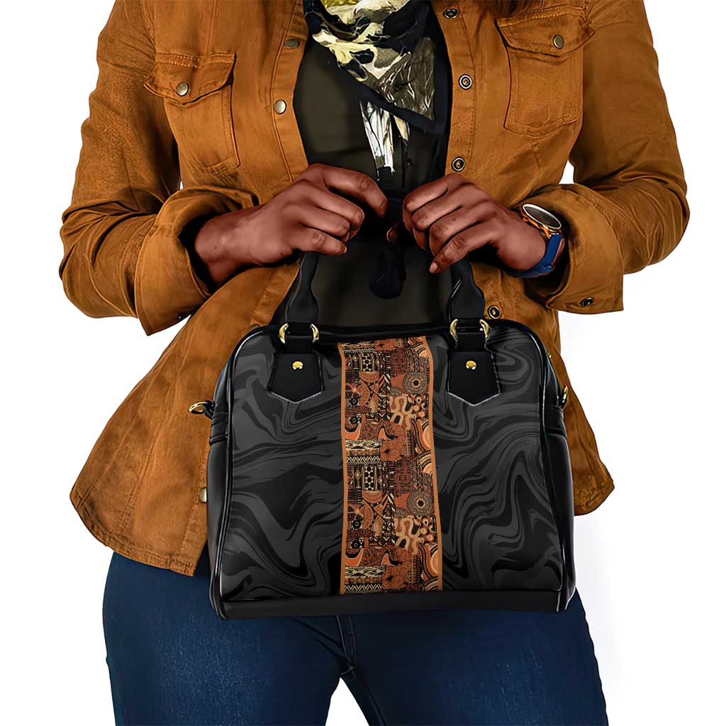 African Tribal Heritage Shoulder Handbag Earth Tone Pattern