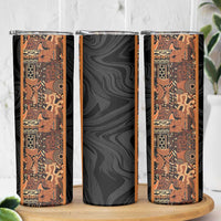 African Tribal Heritage Skinny Tumbler Earth Tone Pattern