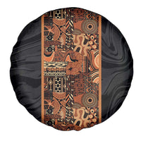 African Tribal Heritage Spare Tire Cover Earth Tone Pattern