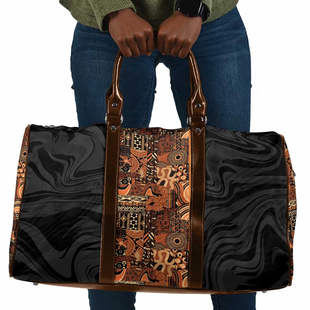 African Tribal Heritage Travel Bag Earth Tone Pattern