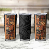 African Tribal Heritage Tumbler Cup Earth Tone Pattern
