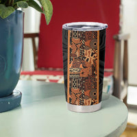 African Tribal Heritage Tumbler Cup Earth Tone Pattern