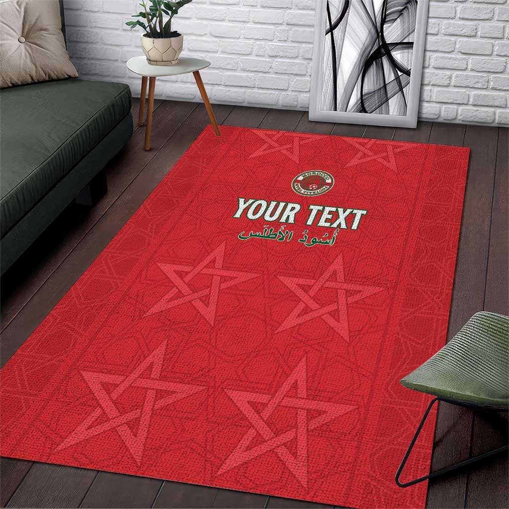 Custom Morocco Football Area Rug Dima Maghrib
