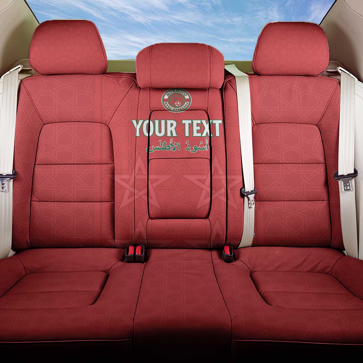 Custom Morocco Football Back Car Seat Cover Dima Maghrib