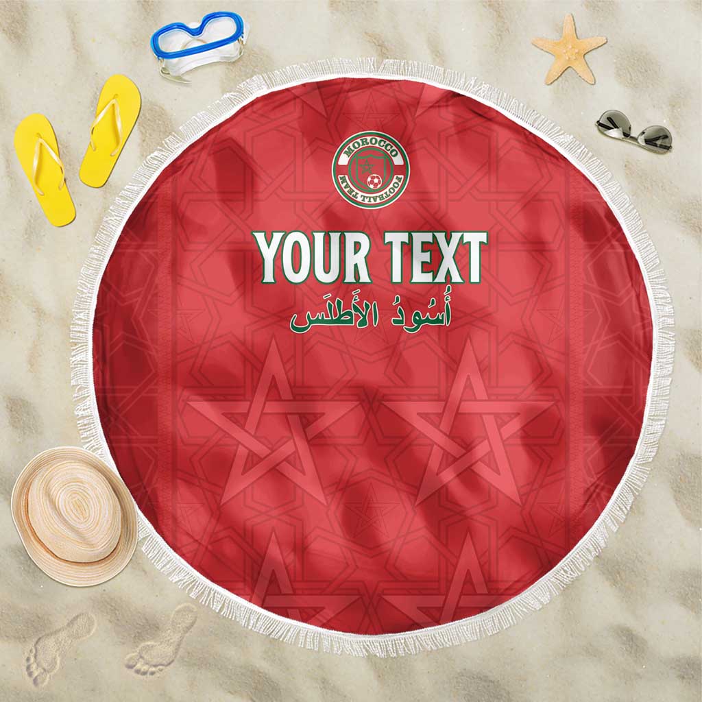 Custom Morocco Football Beach Blanket Dima Maghrib