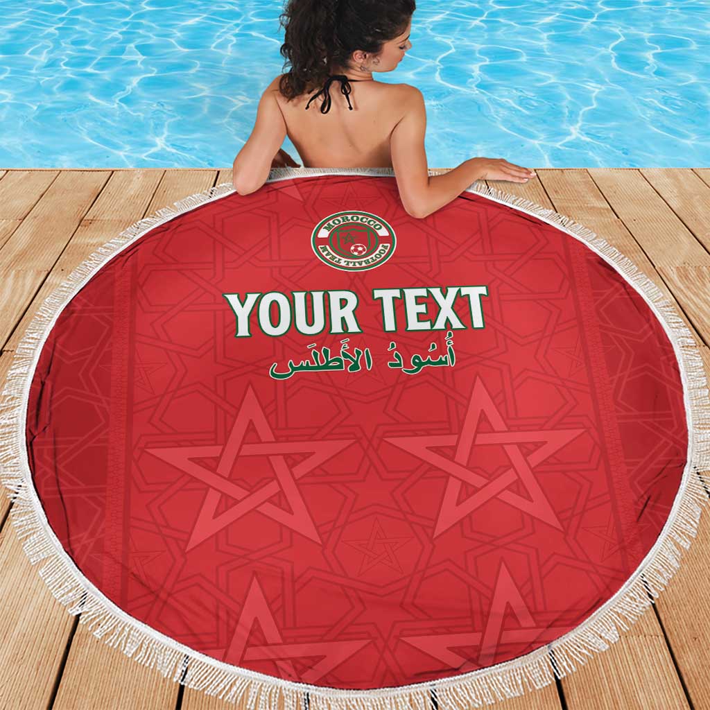 Custom Morocco Football Beach Blanket Dima Maghrib
