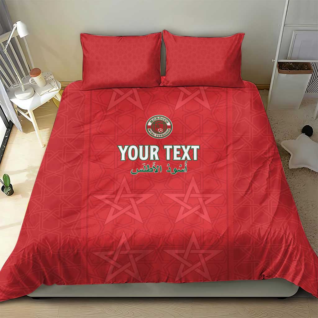 Custom Morocco Football Bedding Set Dima Maghrib