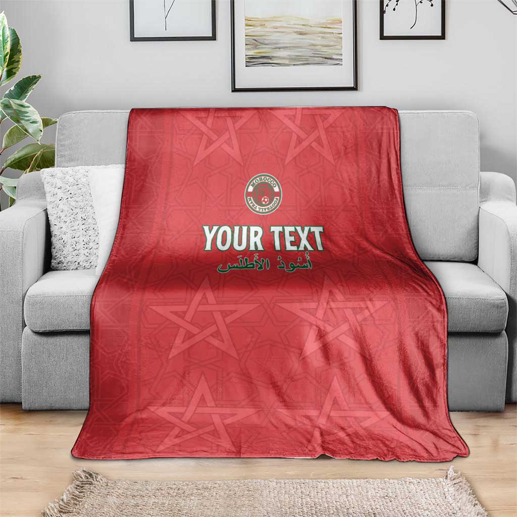 Custom Morocco Football Blanket Dima Maghrib