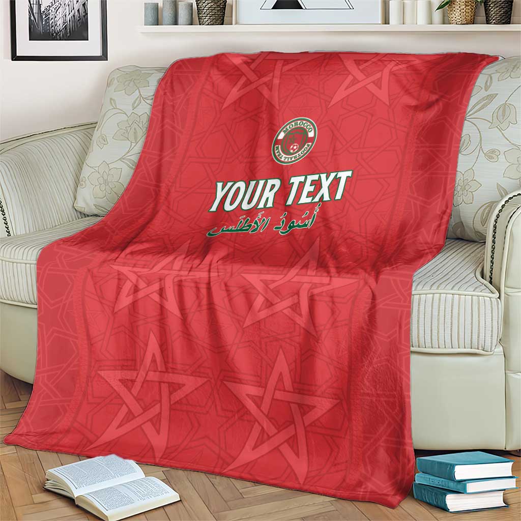 Custom Morocco Football Blanket Dima Maghrib