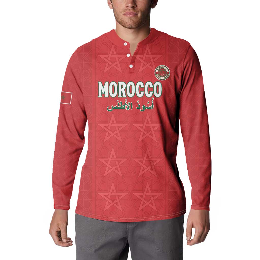 Custom Morocco Football Button Sweatshirt Dima Maghrib