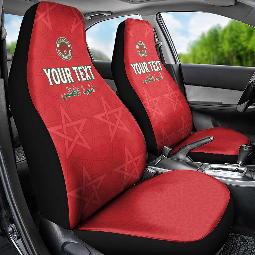 Custom Morocco Football Car Seat Cover Dima Maghrib