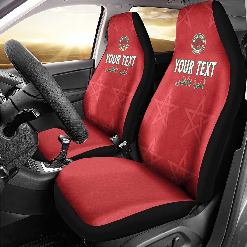 Custom Morocco Football Car Seat Cover Dima Maghrib