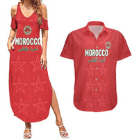 Custom Morocco Football Couples Matching Summer Maxi Dress and Hawaiian Shirt Dima Maghrib