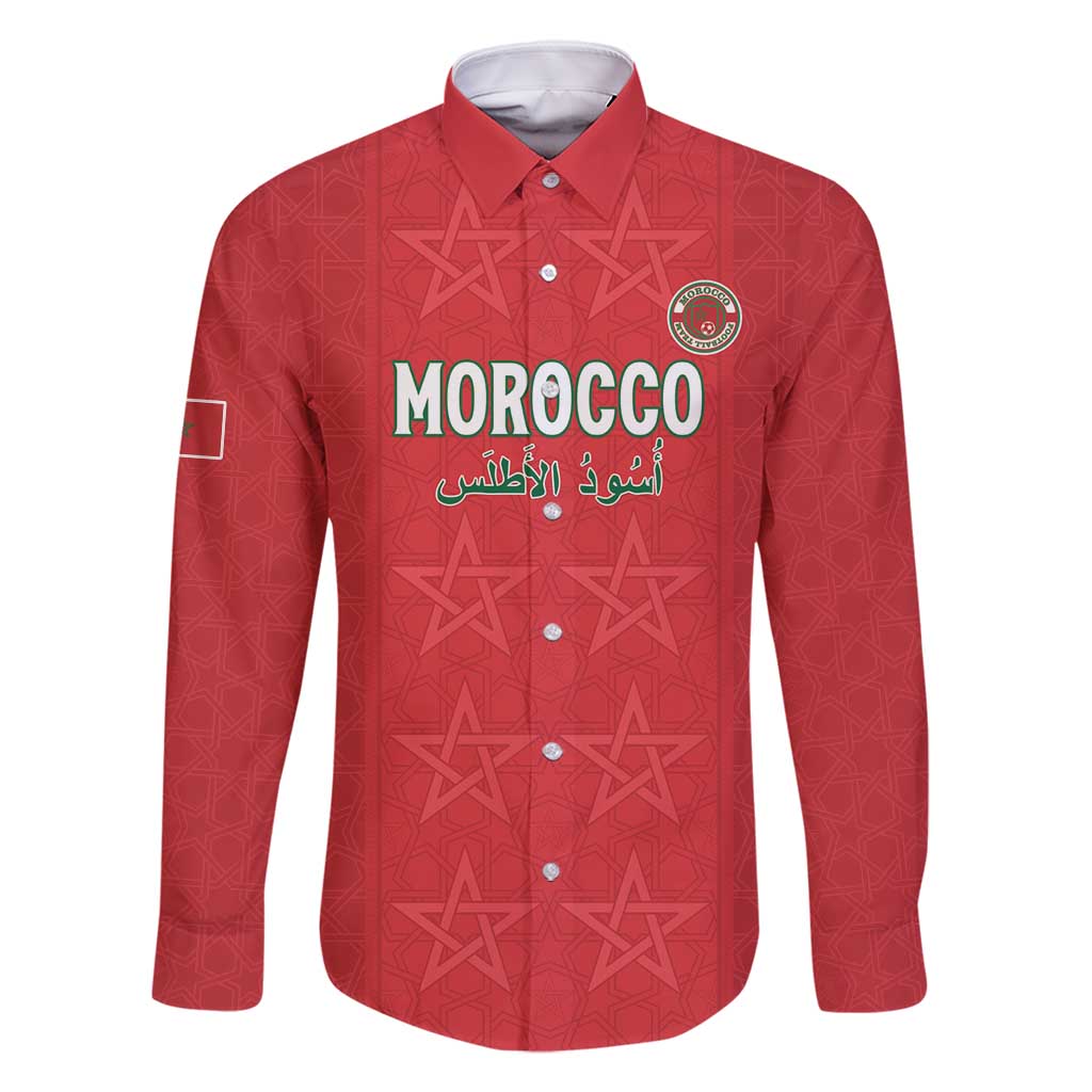 Custom Morocco Football Family Matching Long Sleeve Bodycon Dress and Hawaiian Shirt Dima Maghrib