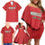 Custom Morocco Football Family Matching Off Shoulder Short Dress and Hawaiian Shirt Dima Maghrib